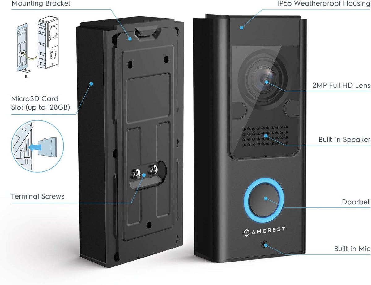 1080P WiFi Video Doorbell Camera with 2-Way Audio Q918