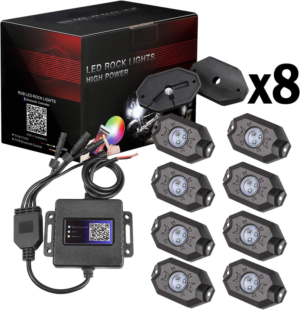 RGB LED Rock Light Kit with Bluetooth Remote Control H193