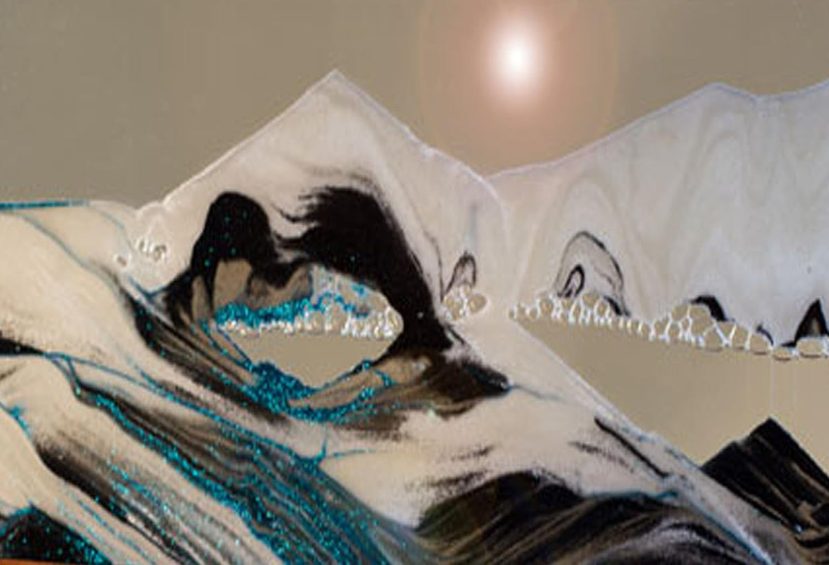 Ocean Blue Bubble Motion Falling Sand Art P2205