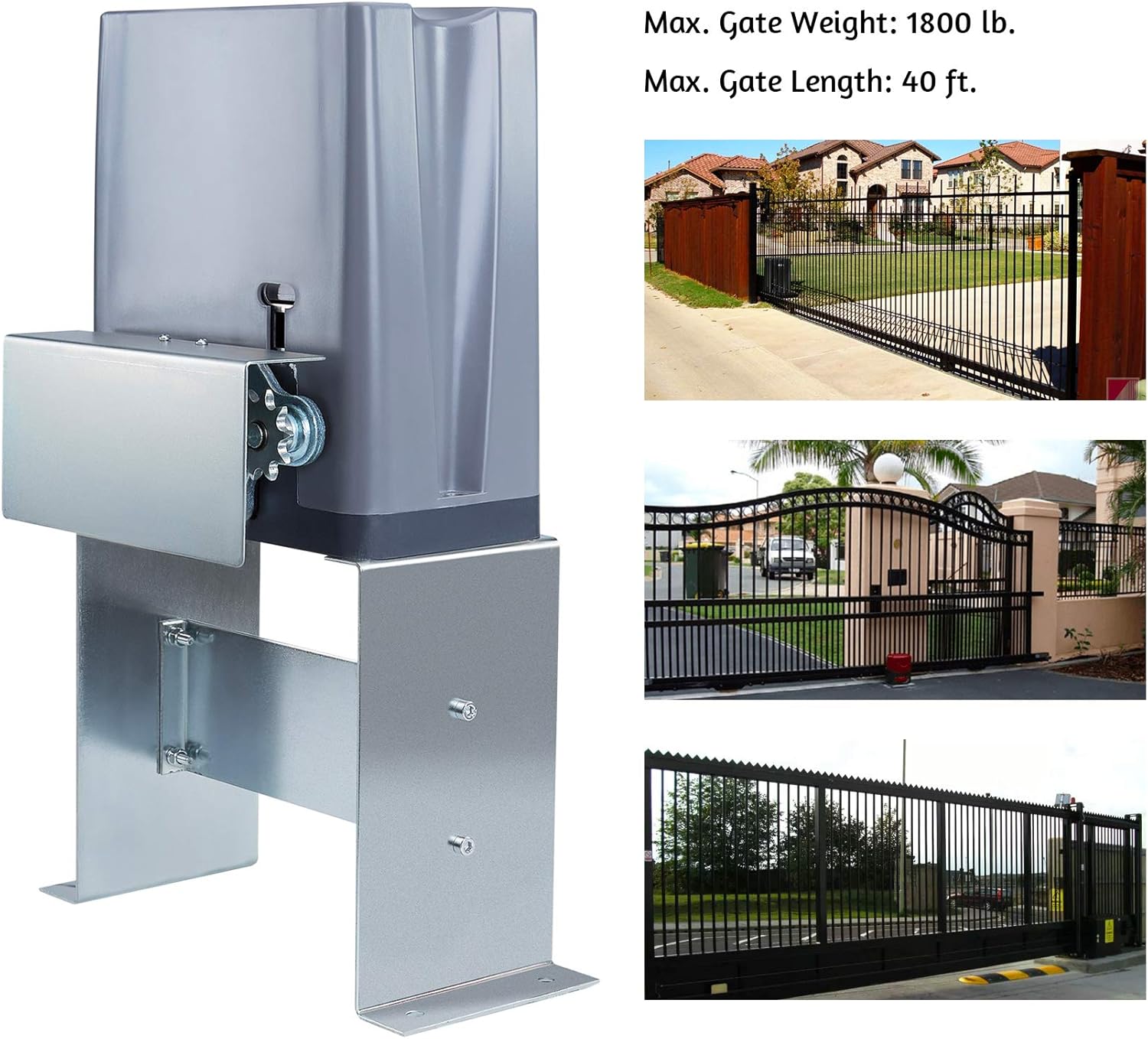 1800 lb Automatic Sliding Gate Opener with 2 Remote Controls H66096