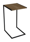 Walnut Melamine End Table with Black Painted Metal Frame A4431