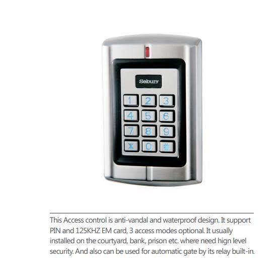 IP65 Metal Waterproof RFID Keypad Card Reader X7561