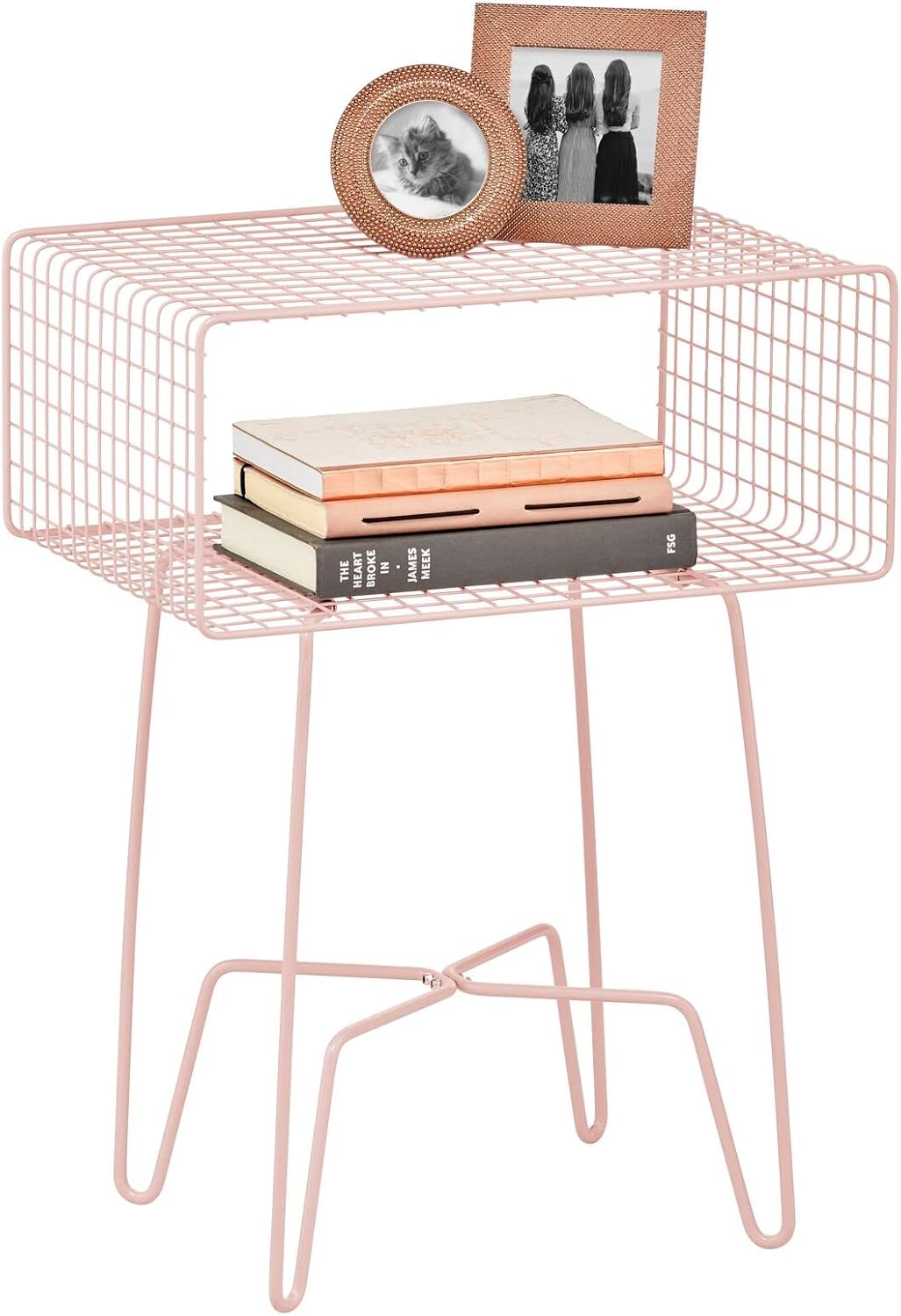 Industrial Side Table with Storage Shelf K2124