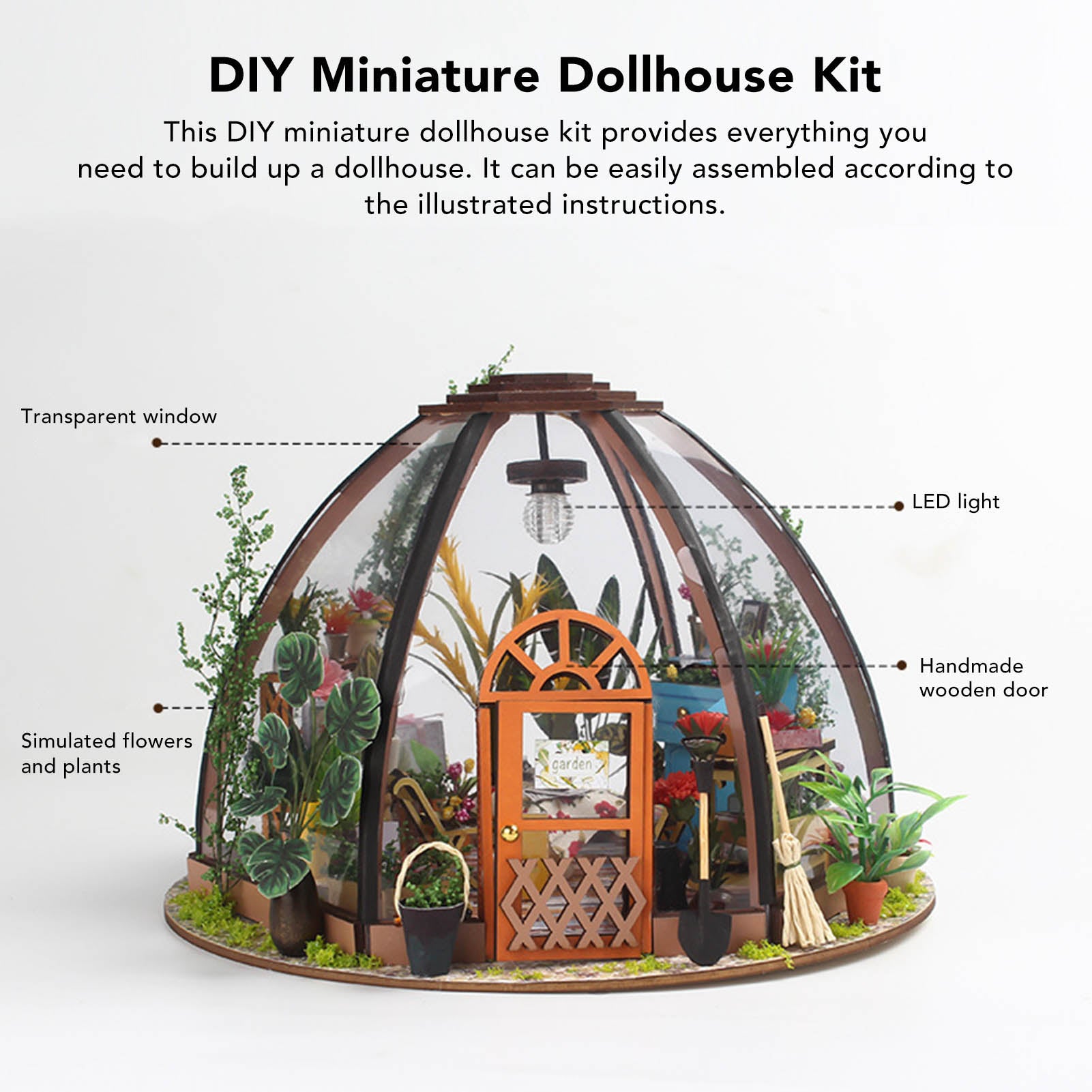 Miniature House Kit 1:24 Wood Dollhouse Kit H95005