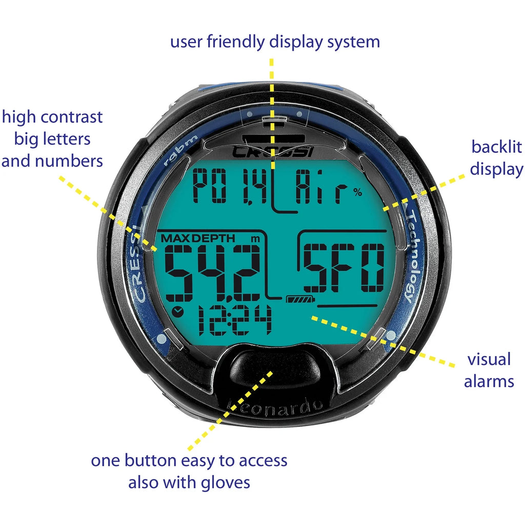Blue and Black Wrist Diving Computer T462