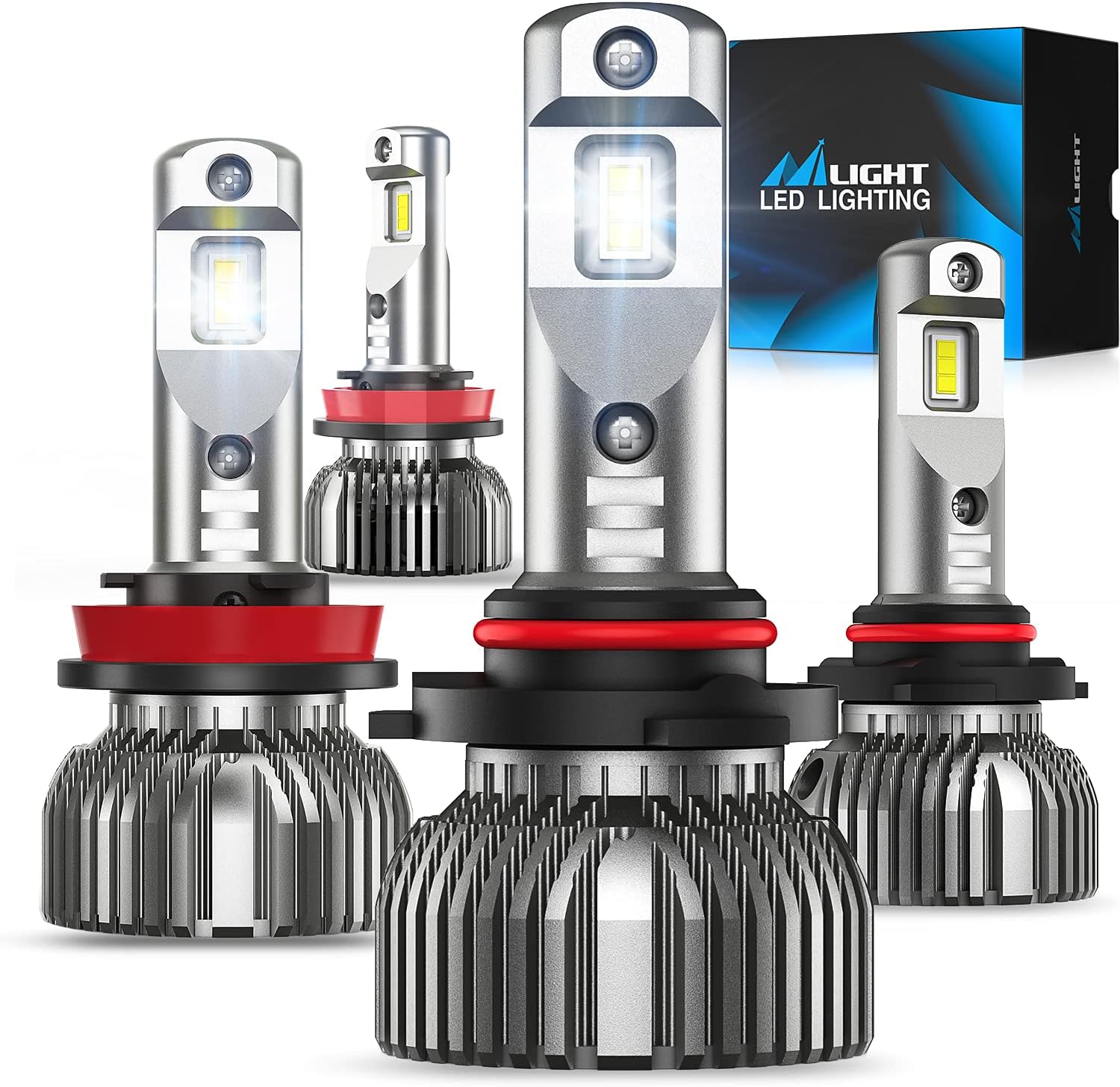 H4 LED Headlight Bulbs 6500k Cool White IP67 Pack of 2 C862916