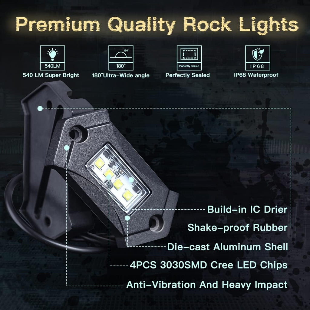 20Pods White LED Rock Lights M5203