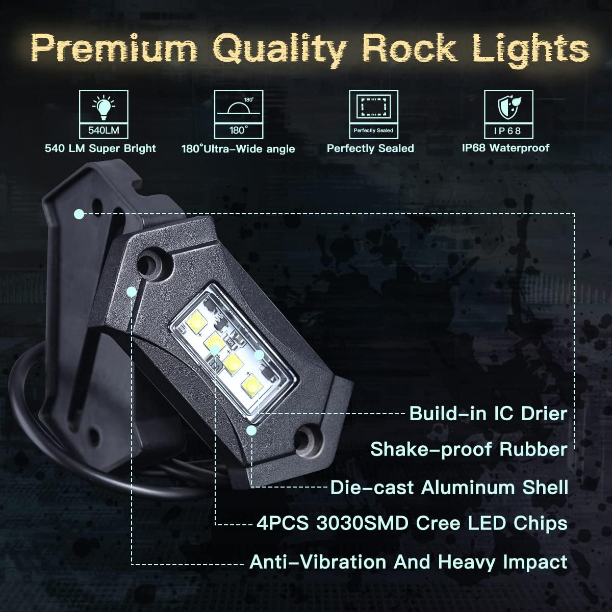 20Pods White LED Rock Lights M5203