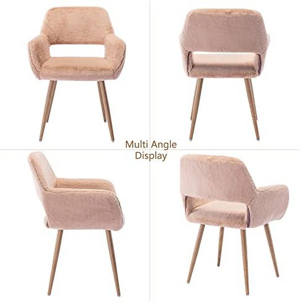 Faux Sherpa Accent Armchair with Metal Legs P135