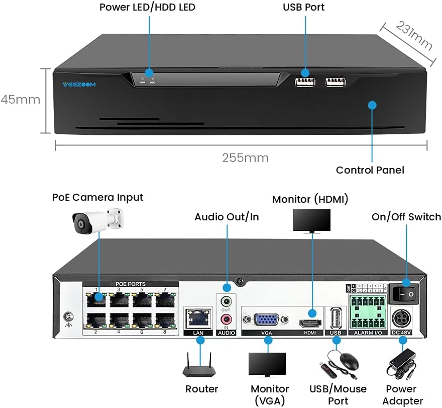 4K 8 Channel NVR with Pre-Installed 2TB Hard Drive A94150