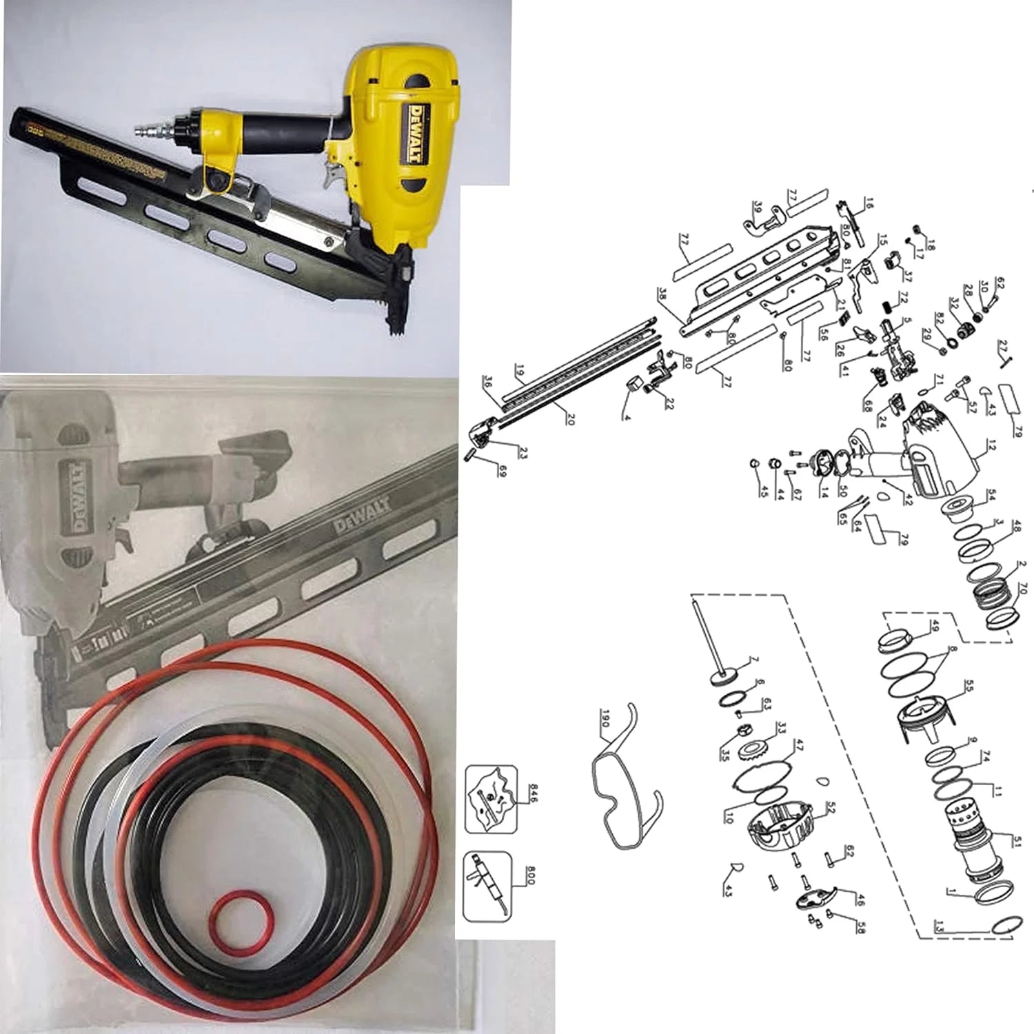 O-Ring Rebuild Kit for Framing Nailer A54810