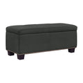 Tufted Storage Ottoman Velvet Gray L4944