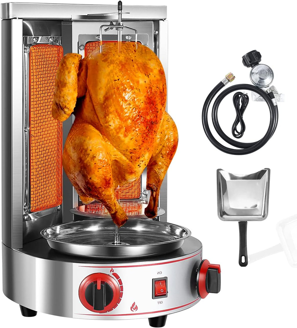 2 Burners Vertical Shawarma Machine with Meat Catch Pan W329730