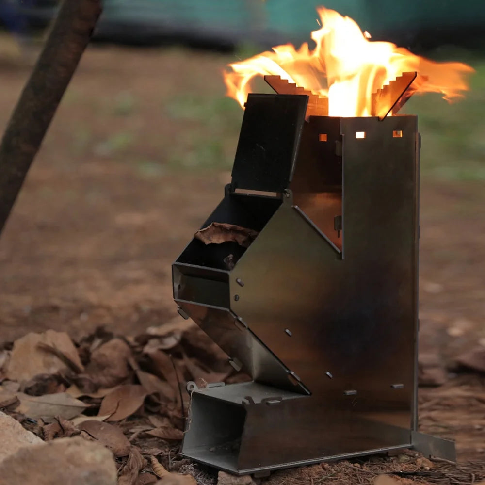 Collapsible Stainless Steel Wood Burning Stove Q748935