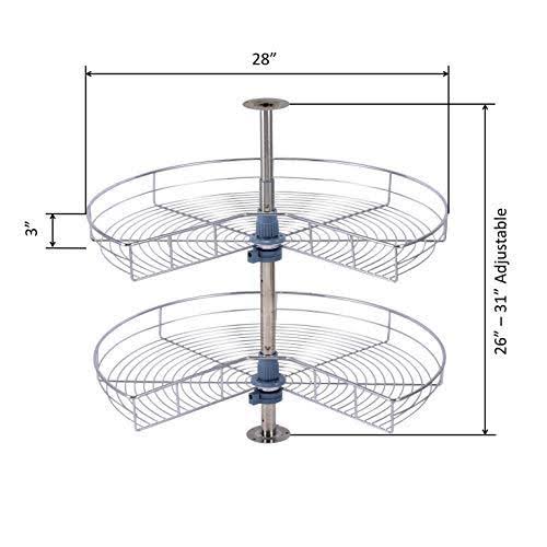 Chrome Lazy Susan Double Rack Kitchen Cabinet 2 Shelf Set V59256