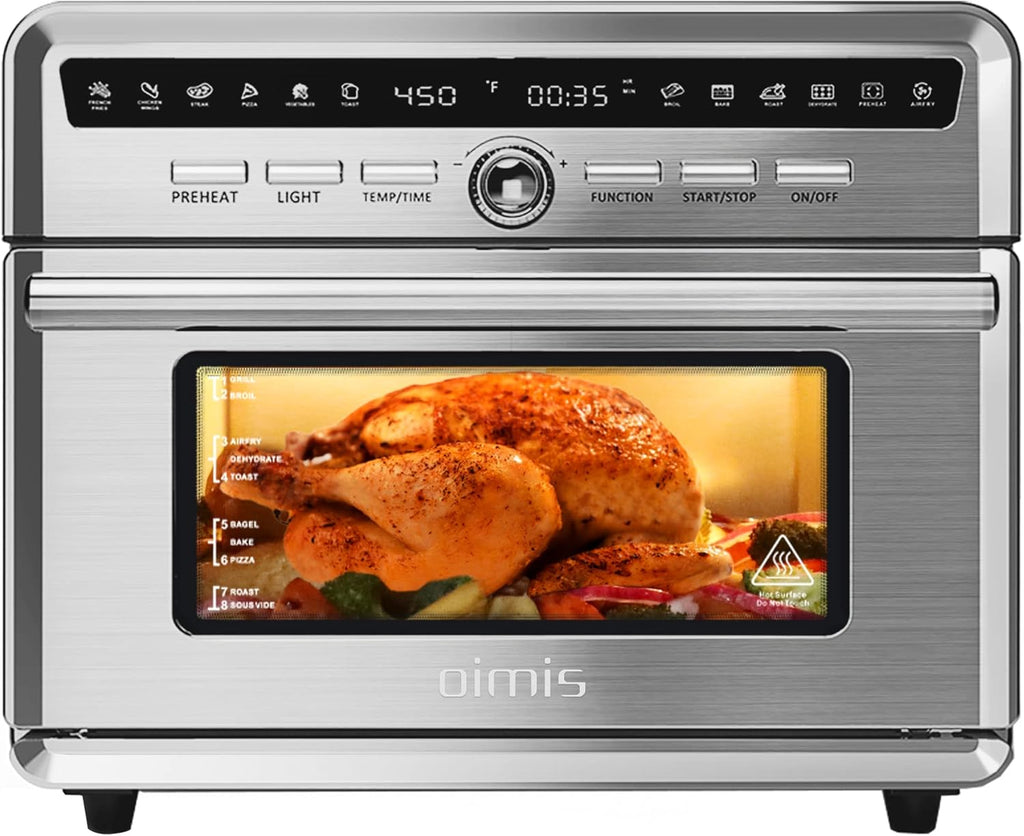 26.5qt Stainless Steel Air Fryer Oven with Dehydrator O166