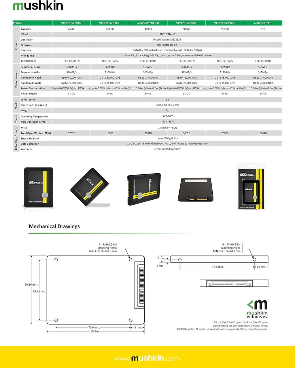 2TB 2.5 Inch SATA III Internal Solid State Drive X1134