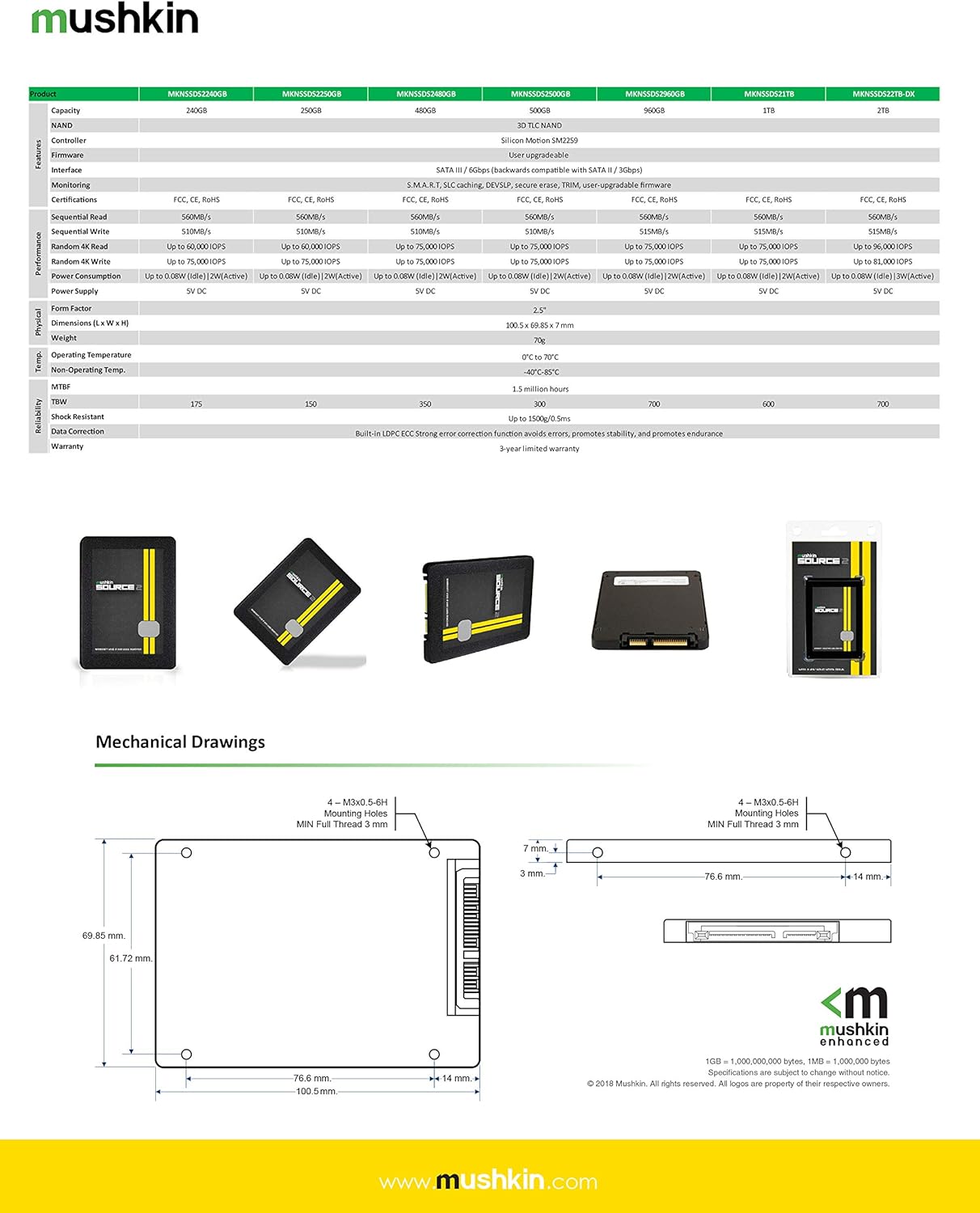 2TB 2.5 Inch SATA III Internal Solid State Drive X1134