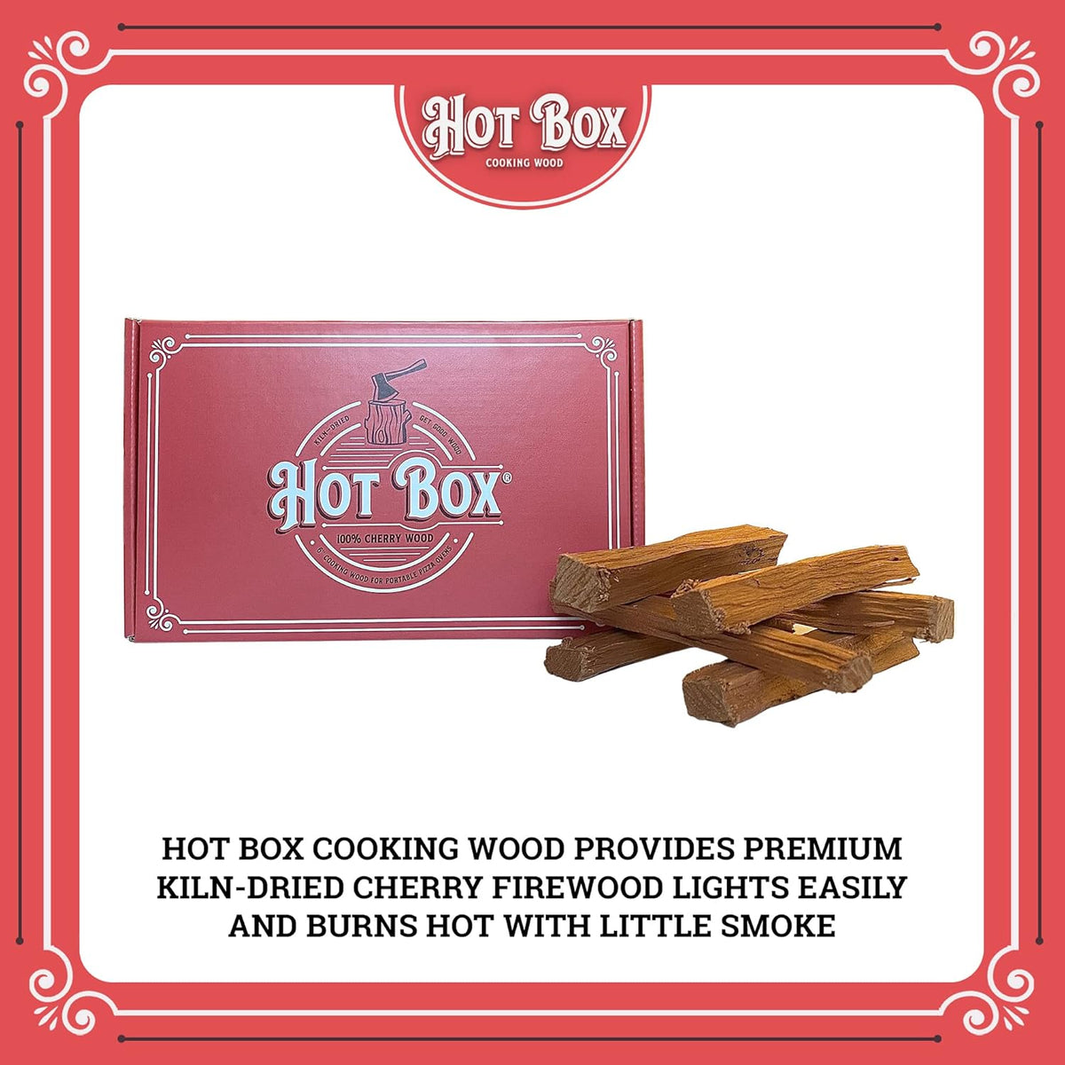 Kiln-Dried Cherry Cooking Wood, 6 Inch Mini-Cut Logs, 1 Box (350 Cubic Inches) Pack of 2 R867630