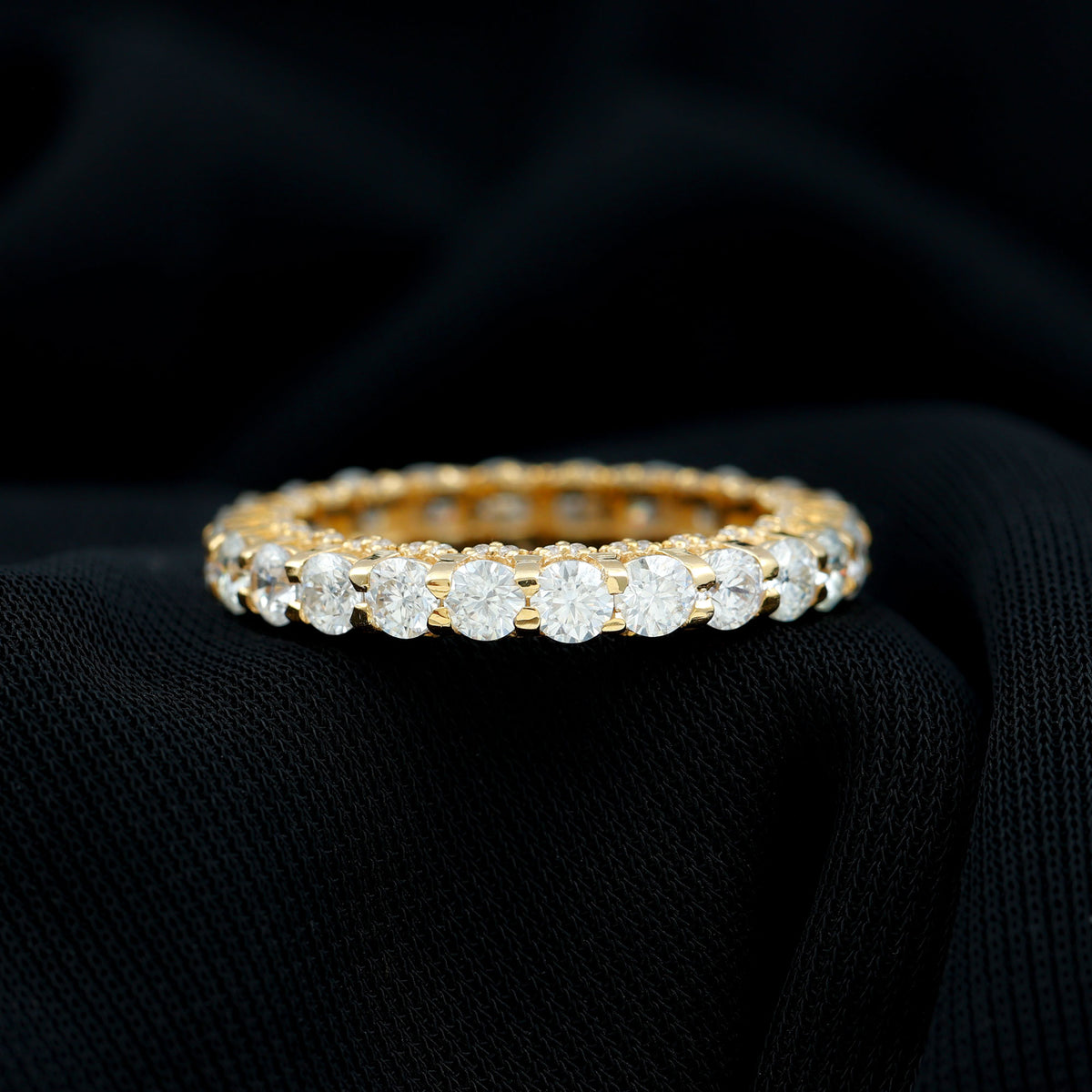 14K Yellow Gold Moissanite Eternity Ring A7933