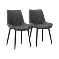 Gray Faux Leather Armless Dining Chairs Set of 2 C646336