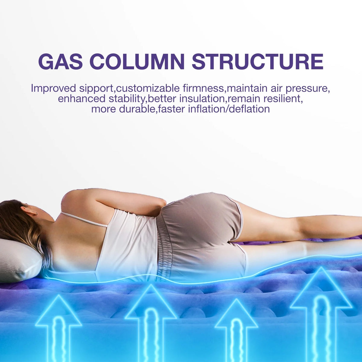 Queen Size 16 inch Inflatable Air Mattress with Built-in Pump A7864