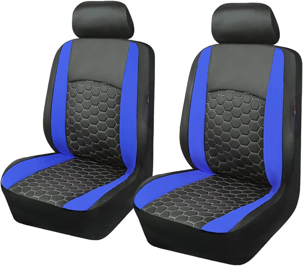 Red Black Faux Leather Car Seat Covers Full Set Y425