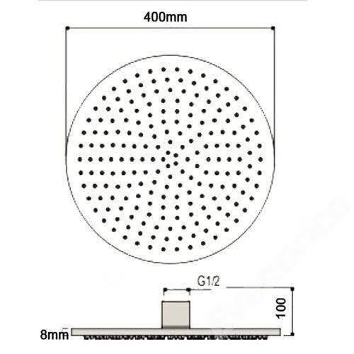 16 inch Ceiling Mount Rainfall LED Shower Head Stainless Steel H4281