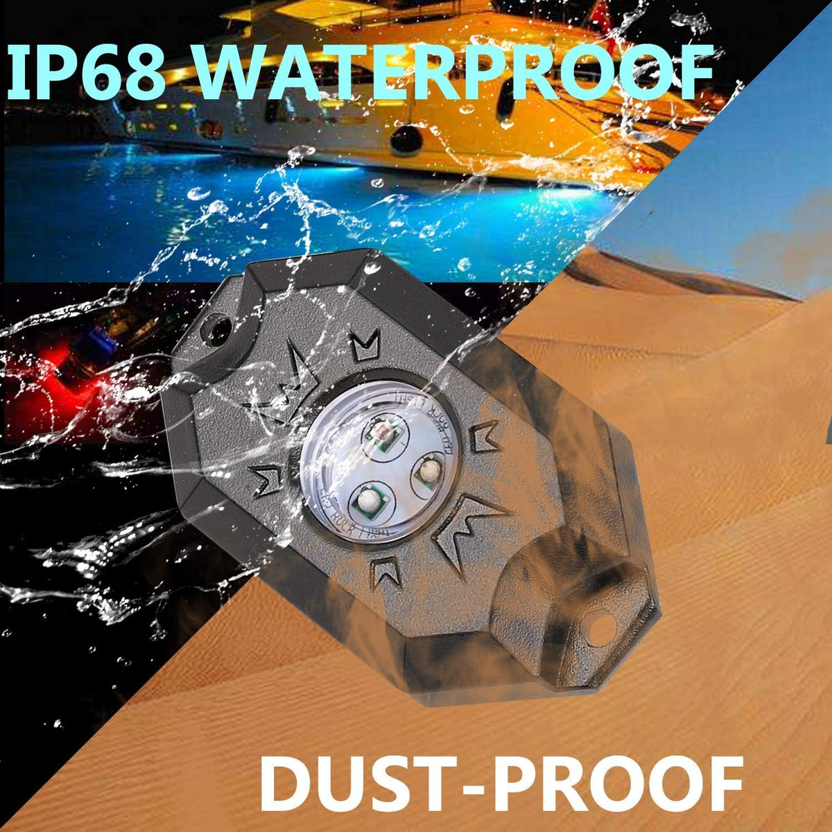 RGB LED Rock Light Kit with Bluetooth Remote Control H193