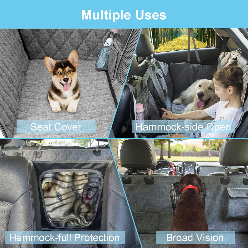 Gray Pack of 2 Waterproof Dog Car Hammock S50532
