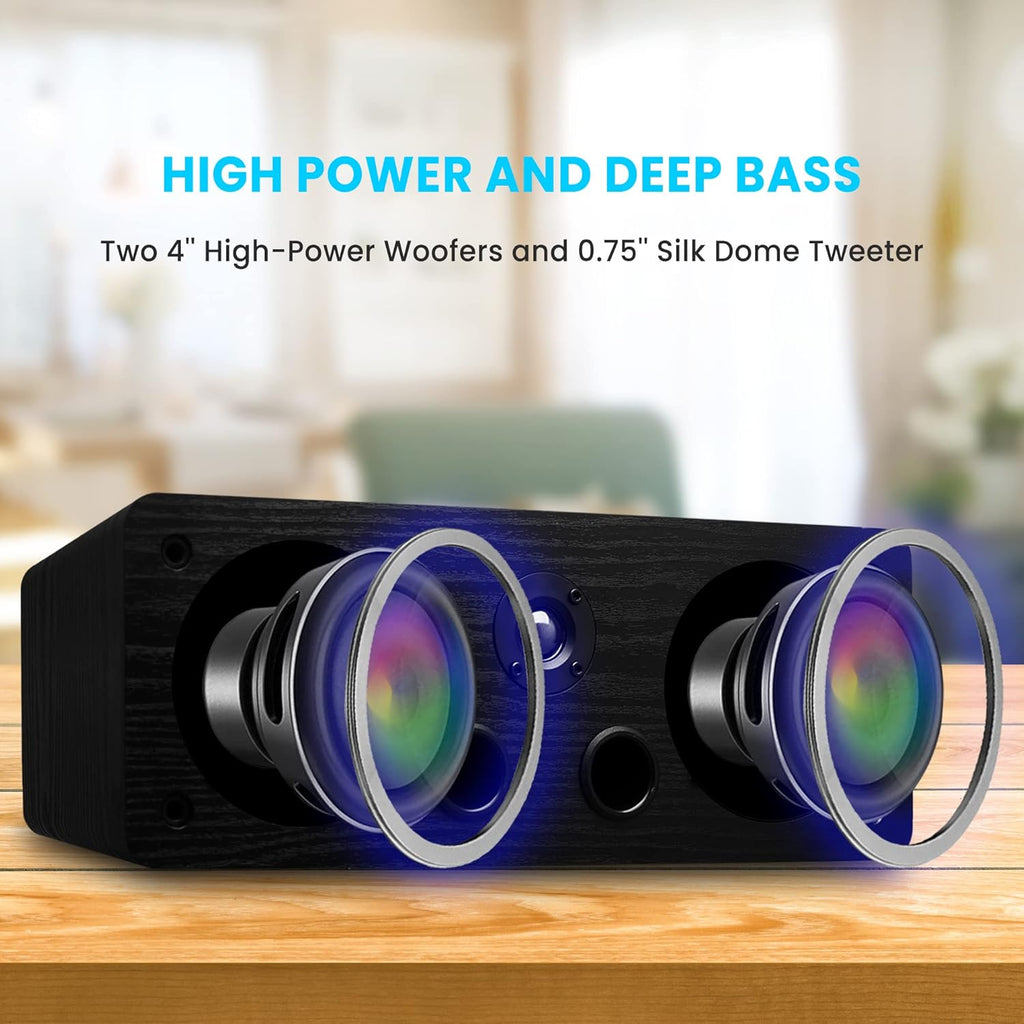 Center Channel Speaker with Dual 4-Inch Woofer and Silk Dome Tweeter F31429