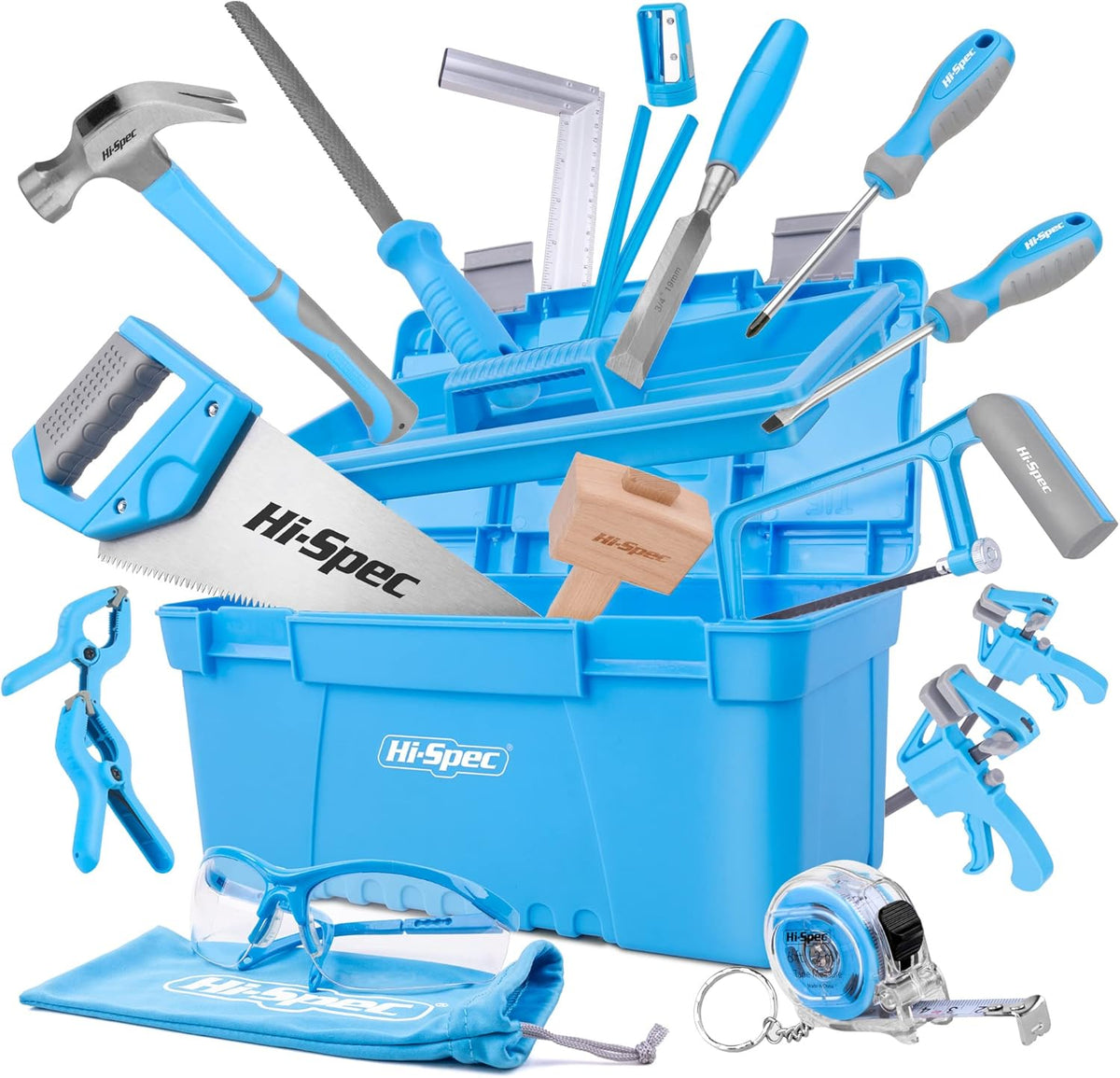 33 Piece Blue Tool Kit Set with Metal Box D602932
