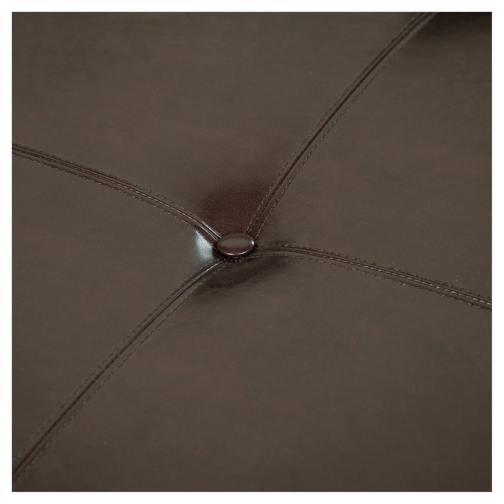 Espresso Leather Ottoman V5252
