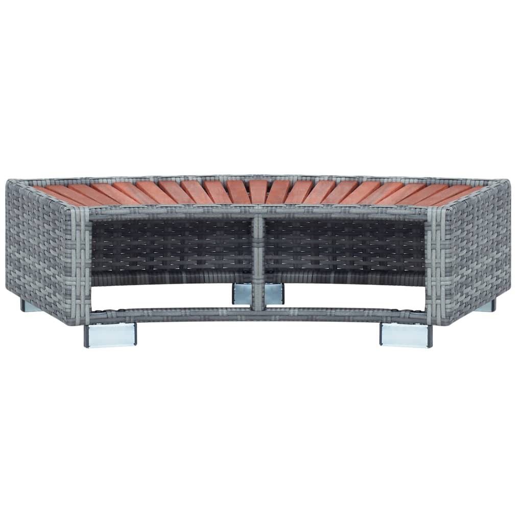 Gray Poly Rattan Spa Step E82488