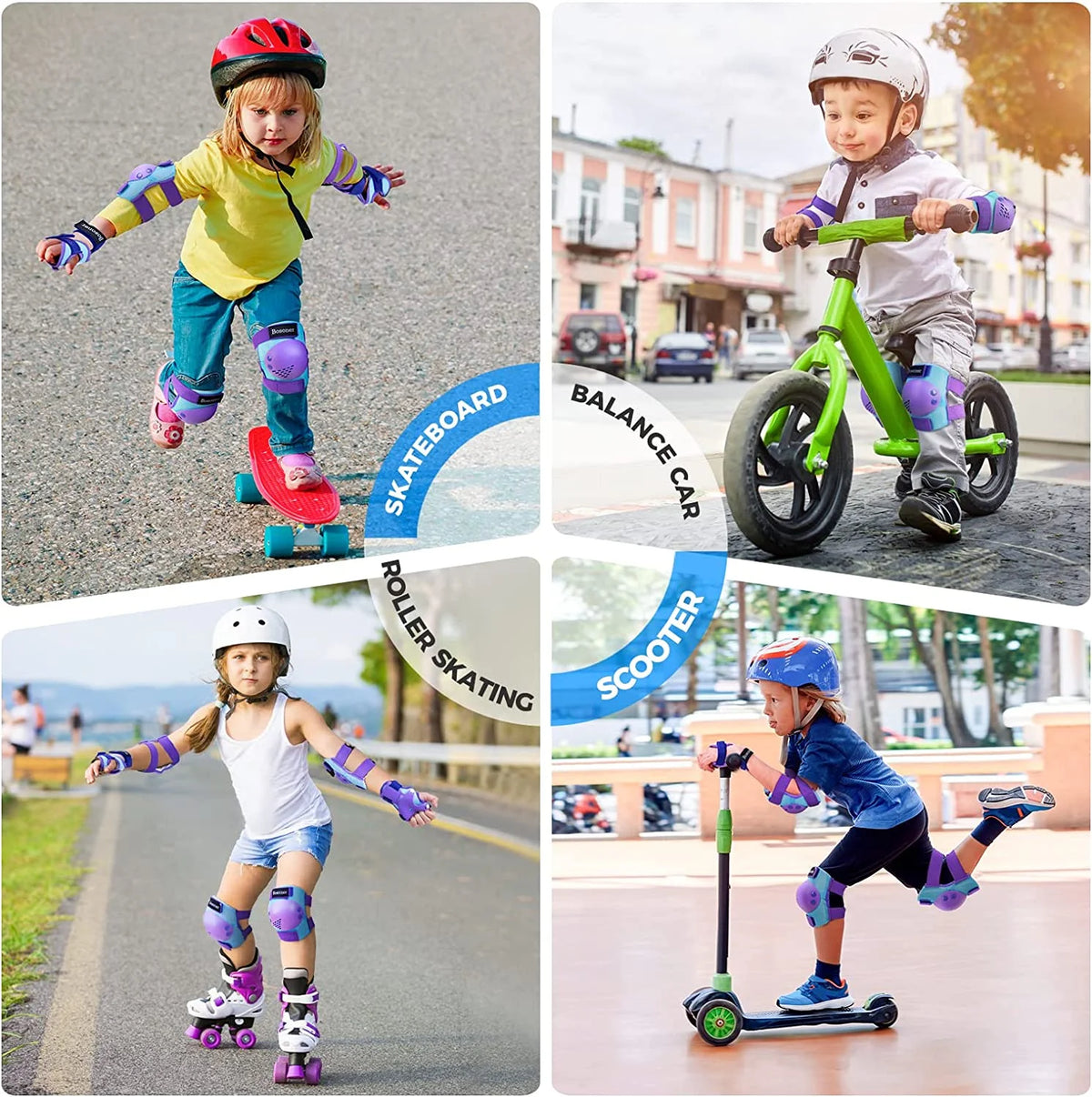 Kids/Youth Knee Pad Elbow Pads for Roller Skates Cycling BMX Bike Skateboard Inline Rollerblading Scooter Riding Sports I513