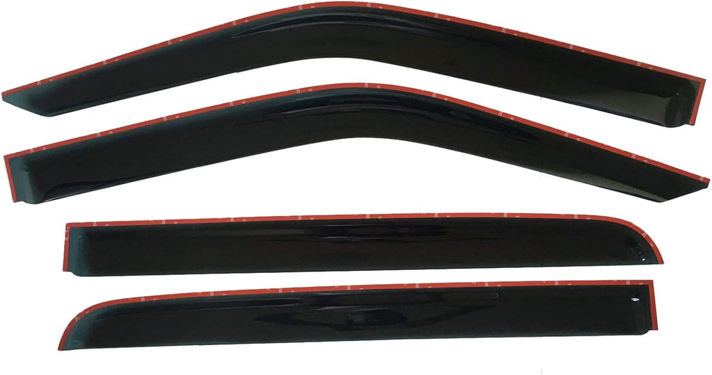 Dark Tinted Tape-On Side Window Vent Visor Deflectors Rain Guards Pack of 2 V9380