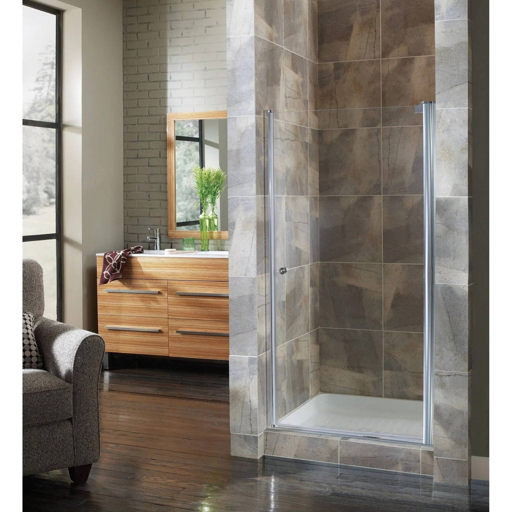 Silver Frameless Hinged Shower Door N548