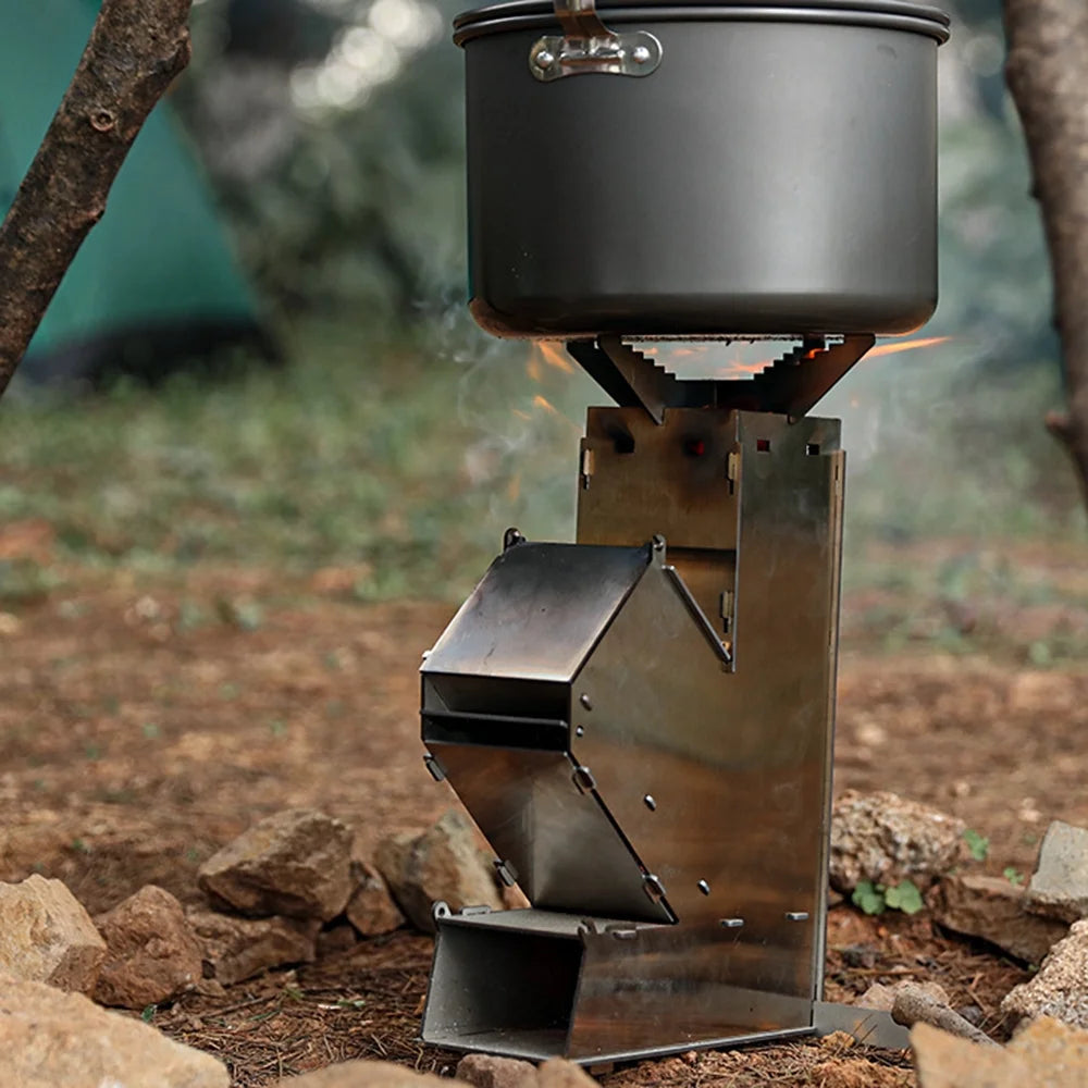 Collapsible Stainless Steel Wood Burning Stove Q748935