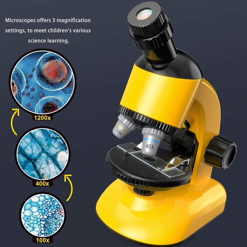 40X-1200X LED Microscope Kit with Slides H664