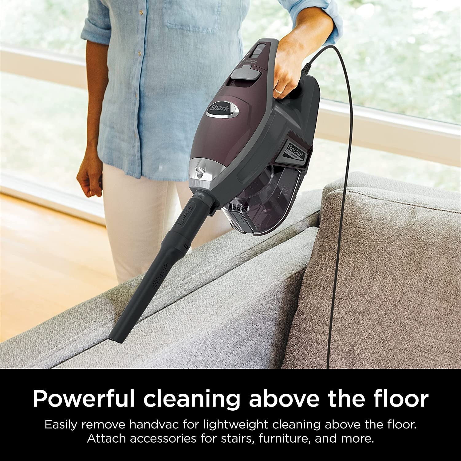 Corded Stick Vacuum with LED Headlights, XL Dust Cup, Pet Attachments D78676