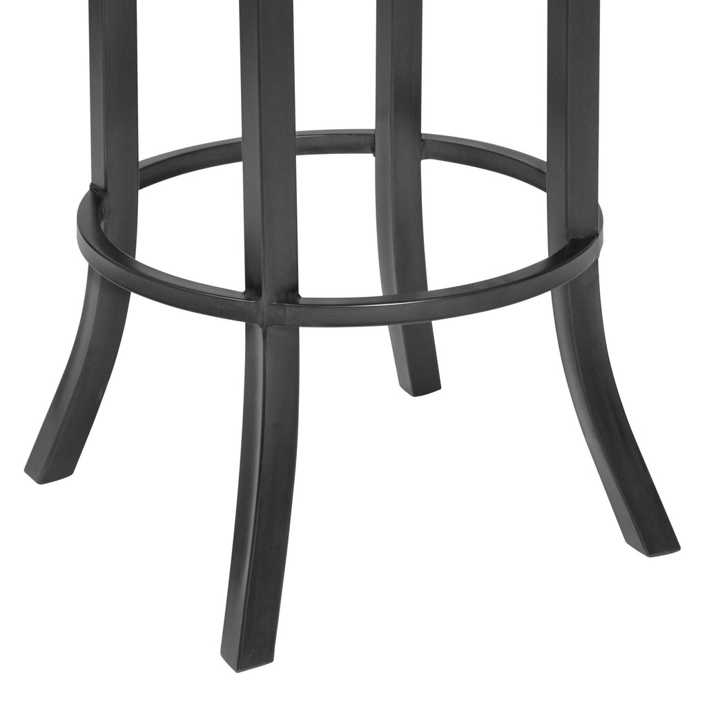 26x22 Counter Height Barstool in Mineral Finish with Vintage Black Faux Leather and Grey Walnut L436238