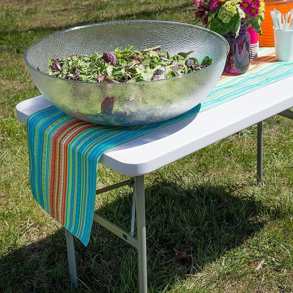 White Folding Plastic Dining Table with Handle S756155