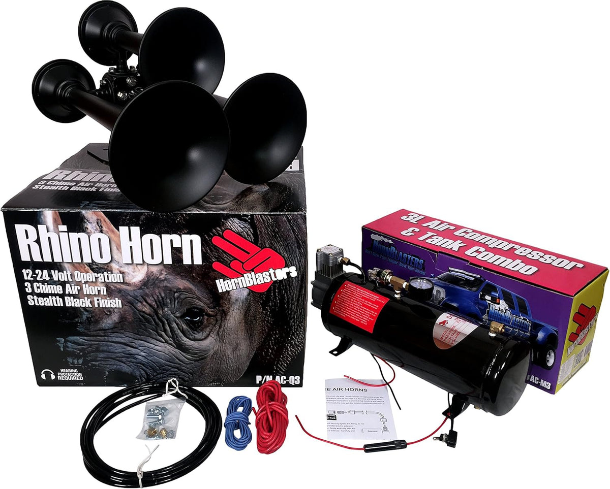 Rhino Air Horn Kit 3 Trumpets M829