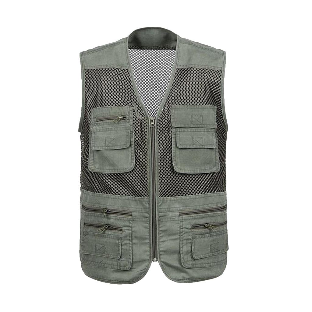 Men Utility Fly Fishing Vest Jacket 4XL D43087