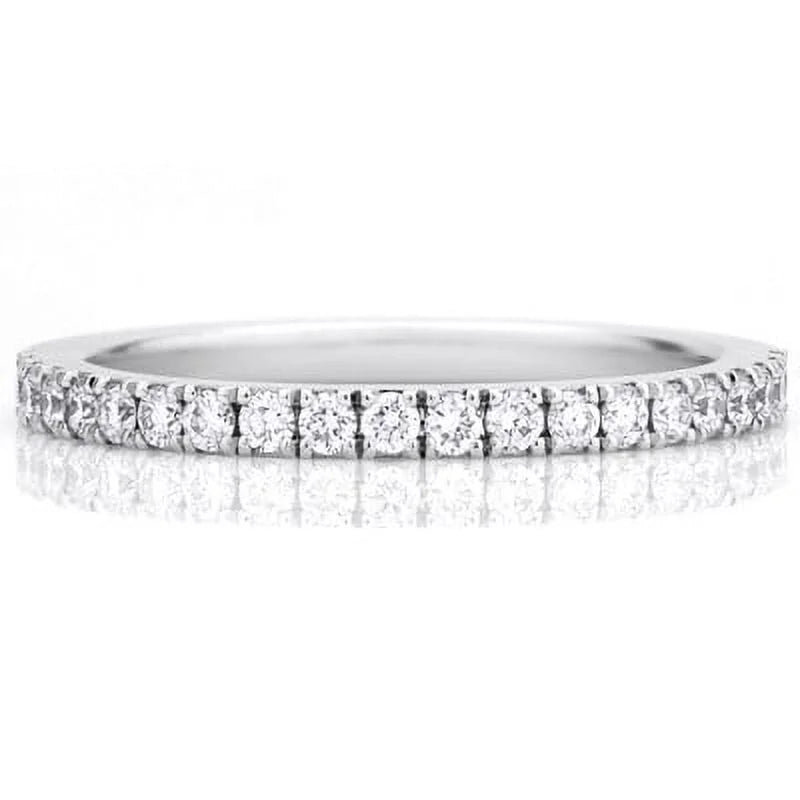 10k White Gold Diamond Wedding Band Ring L55806