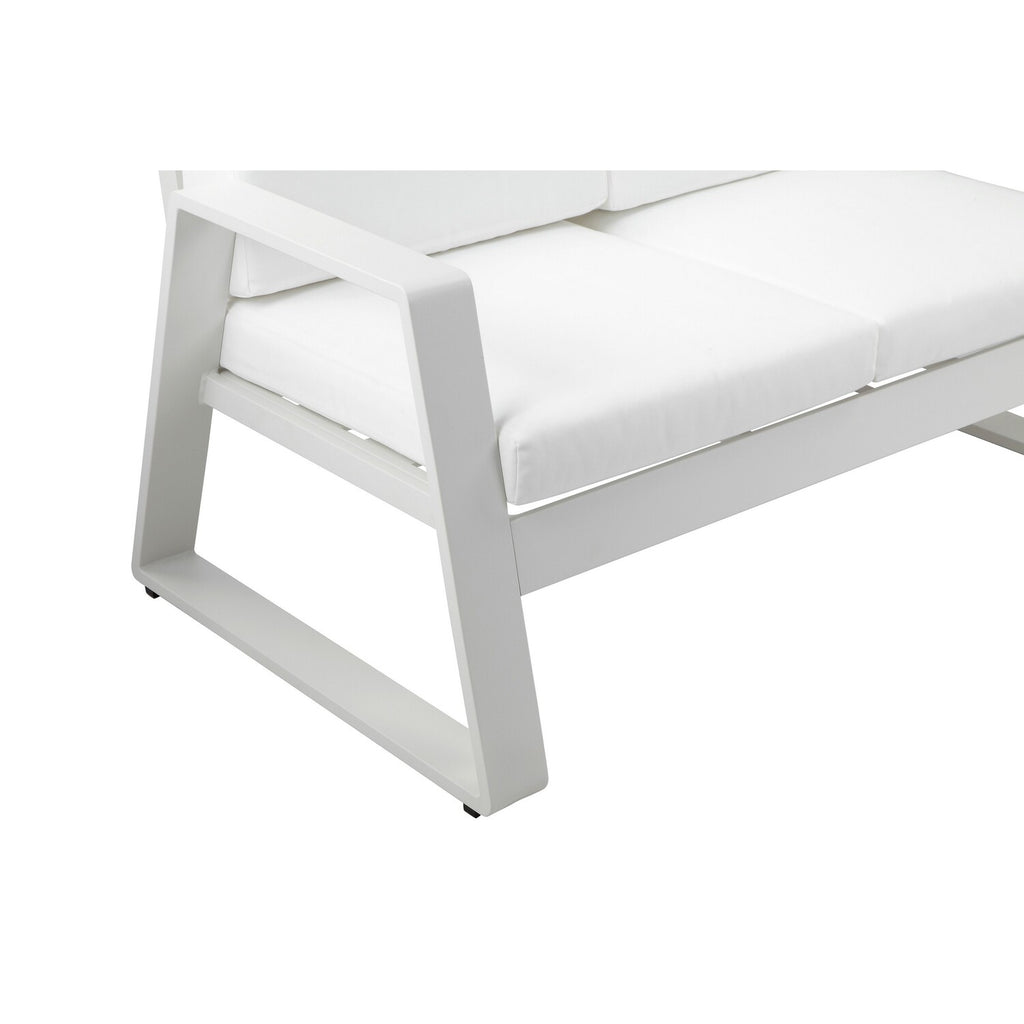 White Aluminum Outdoor Sofa with Fabric Cushions P1453