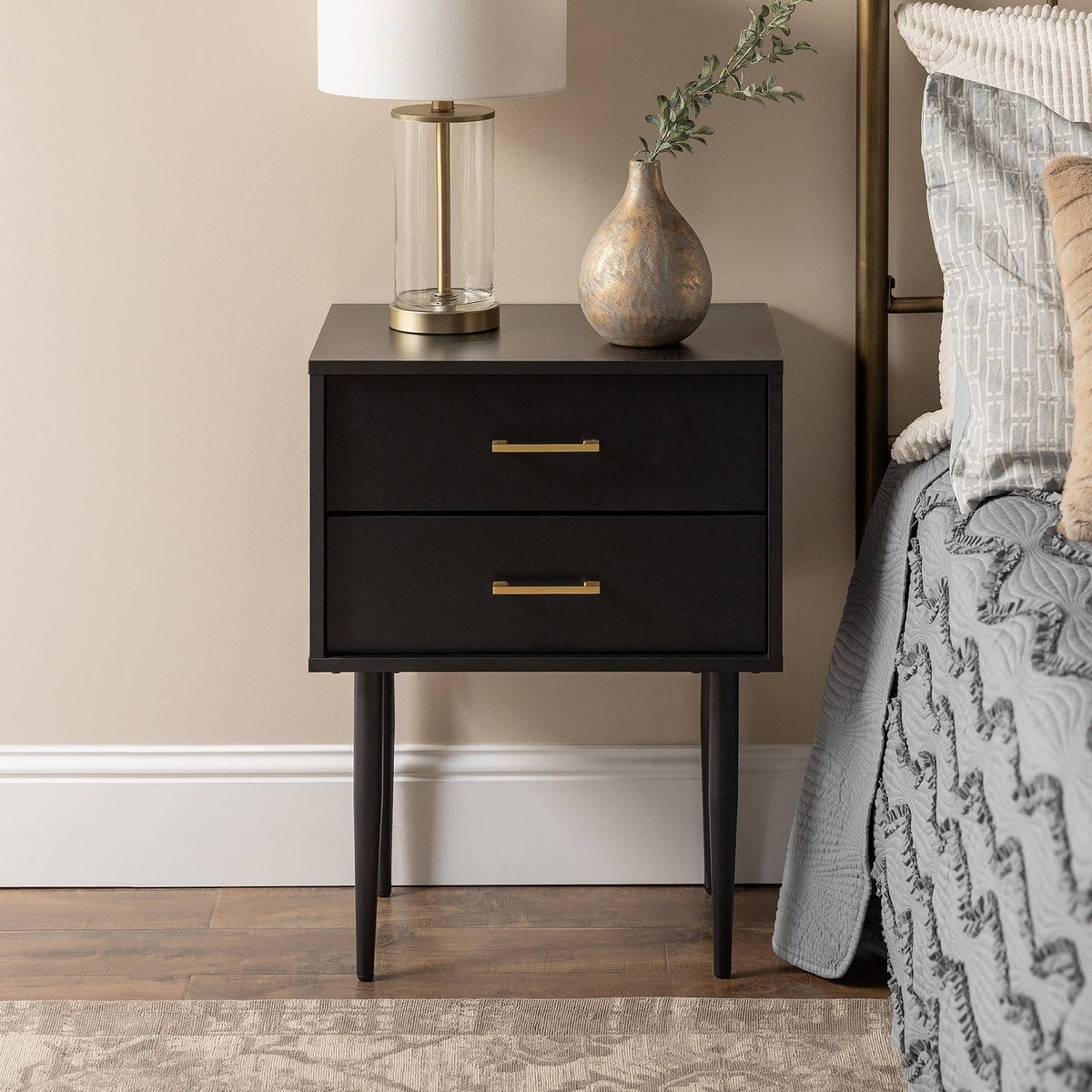 2-Drawer Side Table (Black) D29815