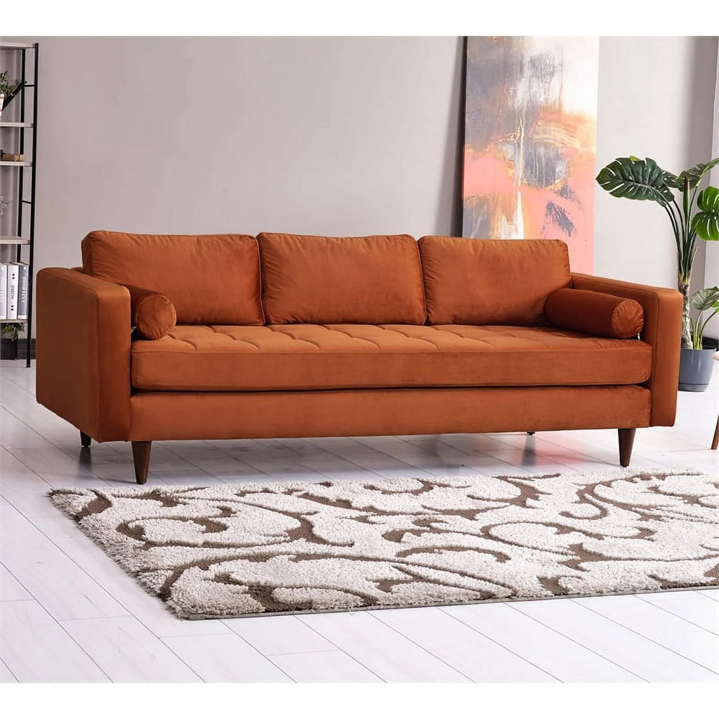 Orange Velvet Sofa I910