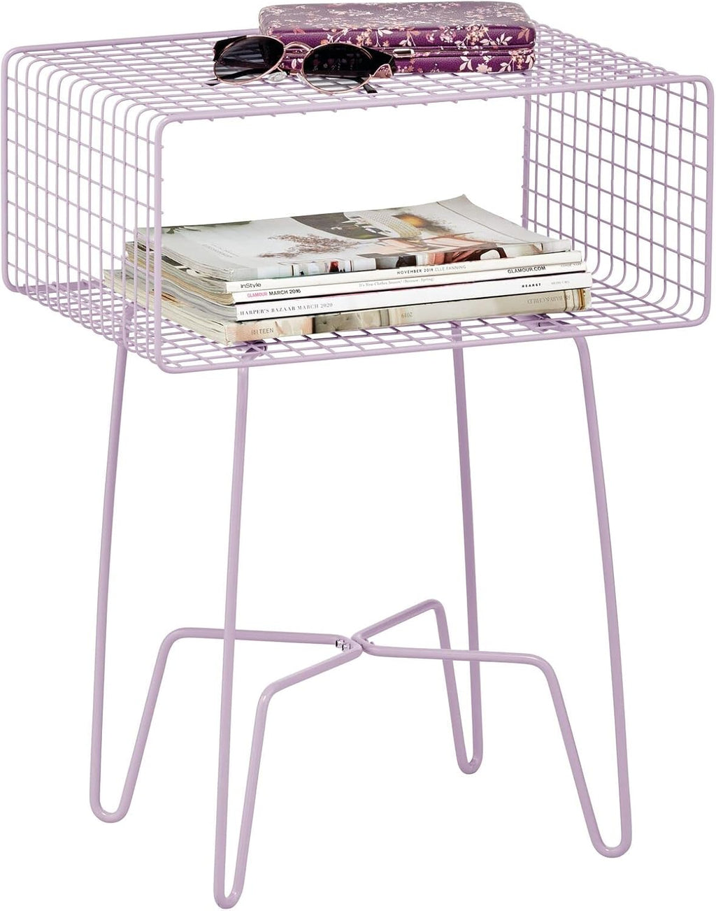 Industrial Side Table with Storage Shelf K2124