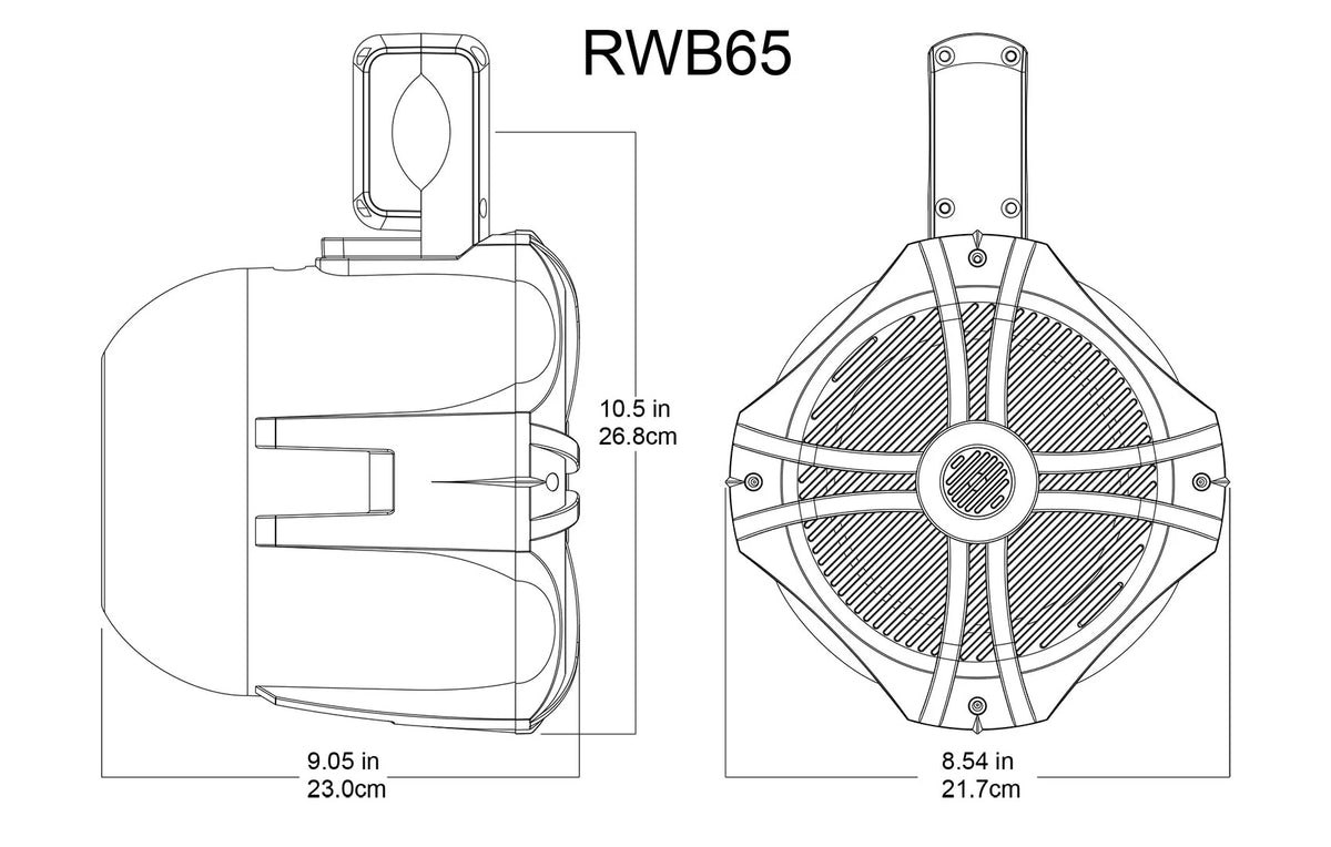 Black 6.5" Marine Wakeboard Tower Speakers with Amplifier R38786